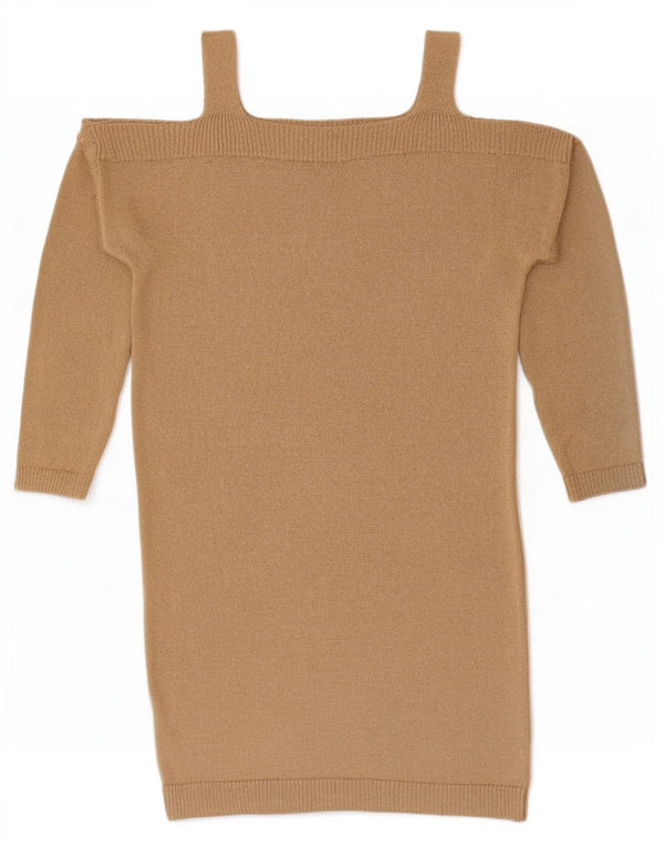 Massimo Dutti Abito maglione da donna con spalle scoperte UK 10 Piccolo Beige