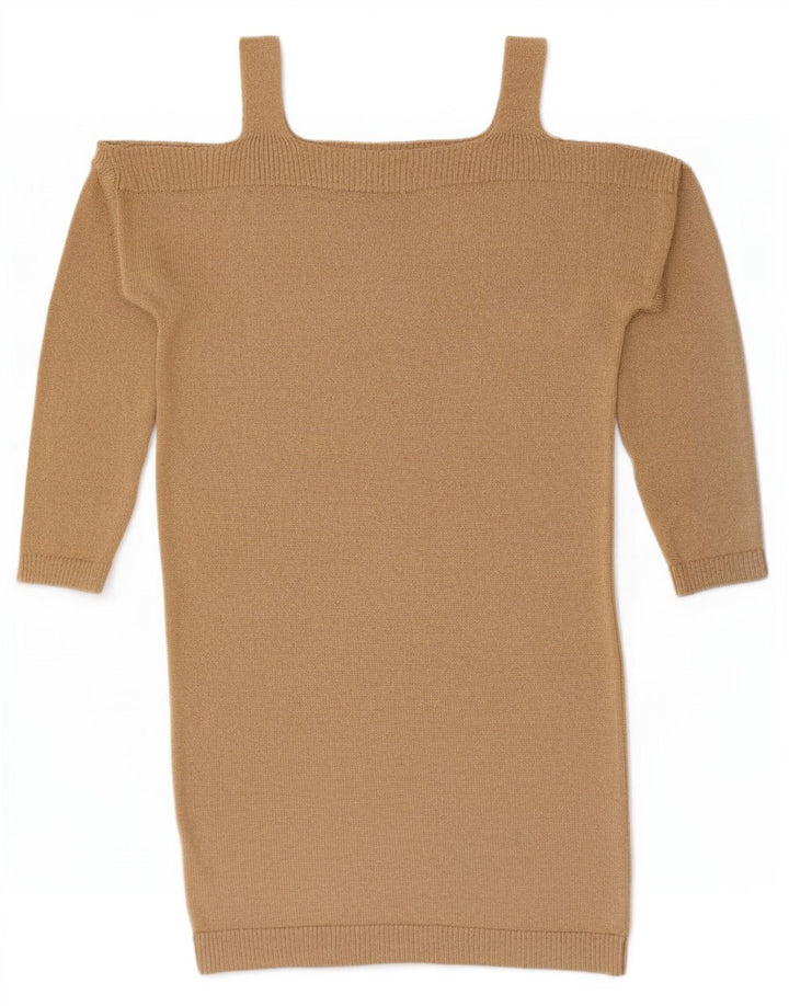 Massimo Dutti Abito maglione da donna con spalle scoperte UK 10 Piccolo Beige