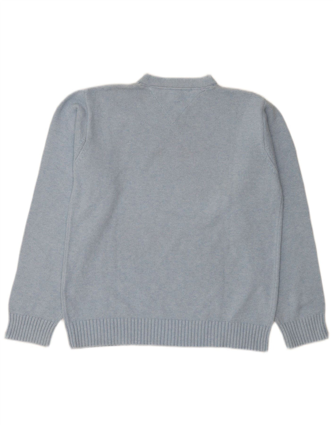 Maglione maglione con scollo a V da uomo Tommy Hilfiger in cotone blu medio
