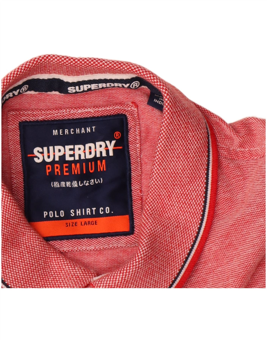 Polo da uomo Superdry grande in cotone chiazzato rosso