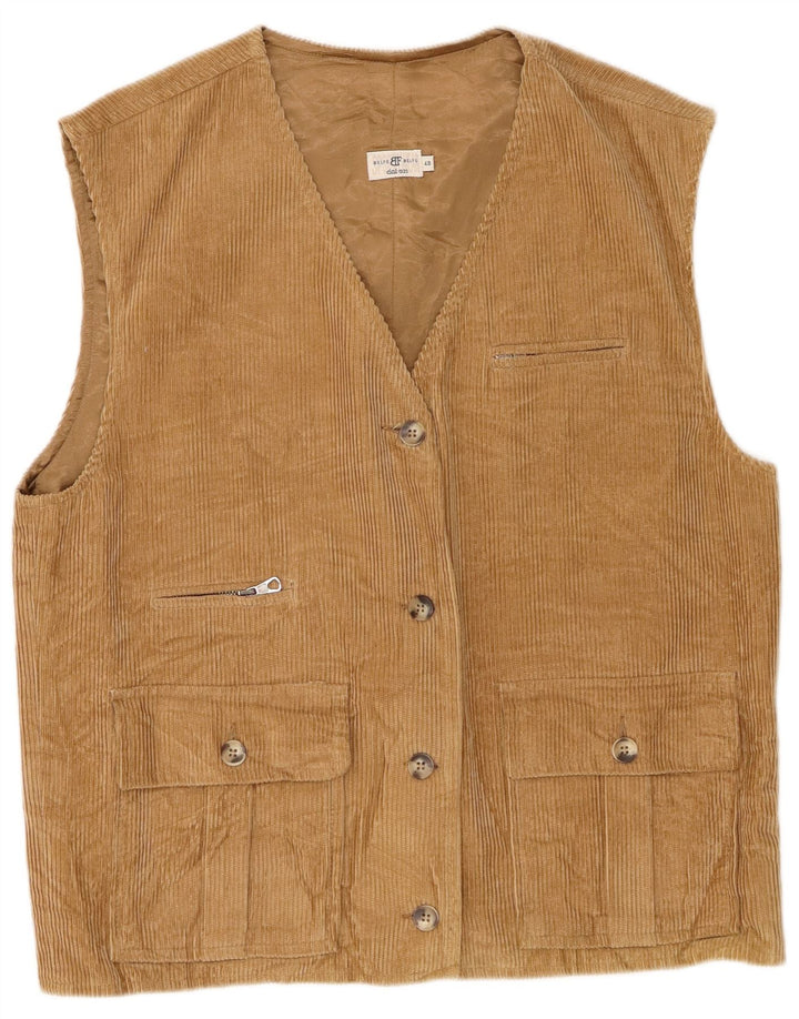 Gilet da donna in velluto a coste Belfe IT 48 XL Rayon marrone