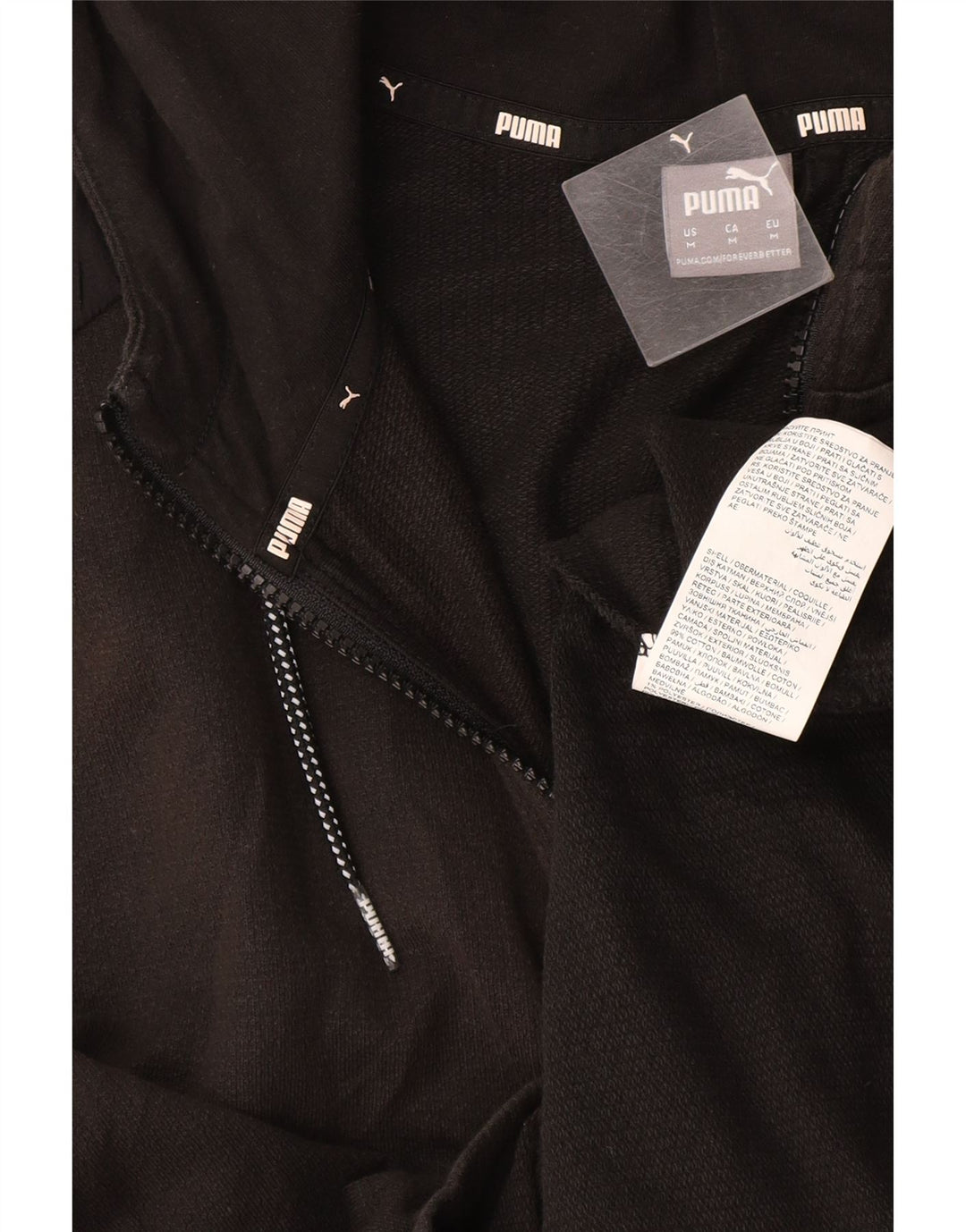 Maglione con cappuccio e zip da donna Puma UK 14 Cotone grigio medio
