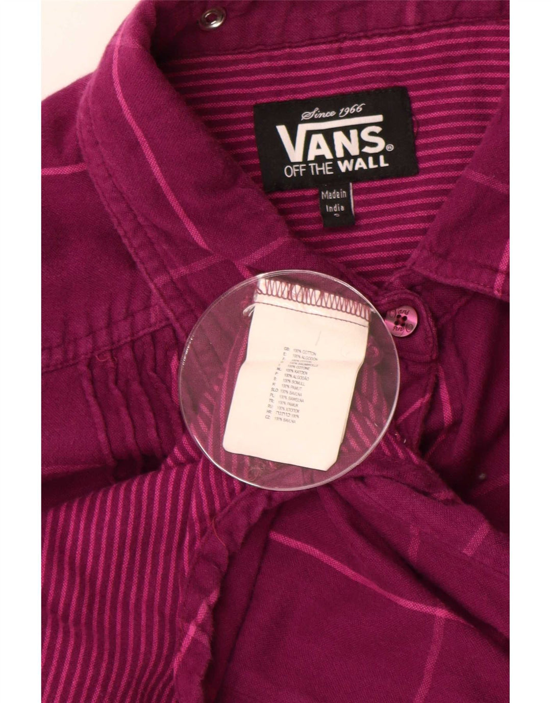 Camicia da donna Vans UK 10 piccolo cotone a quadri viola