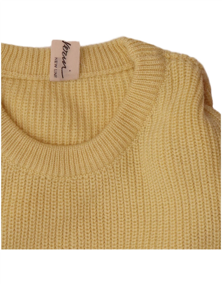 Maglione maglione girocollo da uomo VINTAGE IT 50 lana giallo medio