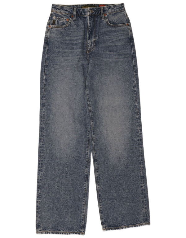 Jeans Superdry da donna a gamba larga a vita alta W28 L32 cotone blu