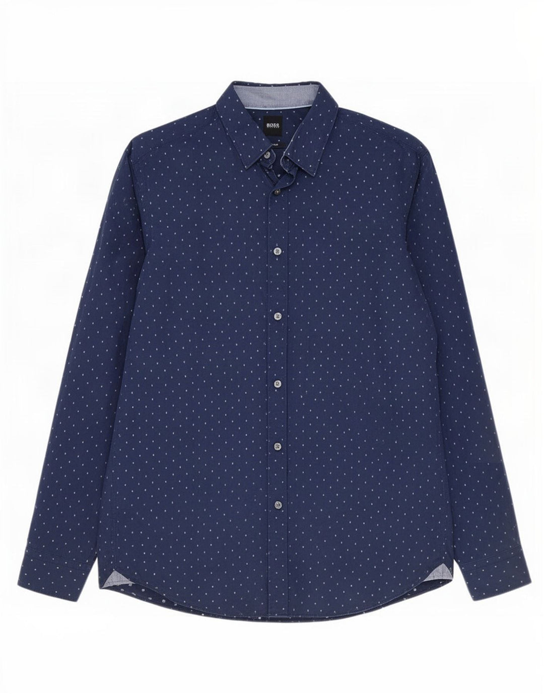Camicia da uomo Regular Fit Hugo Boss Large in cotone maculato blu navy
