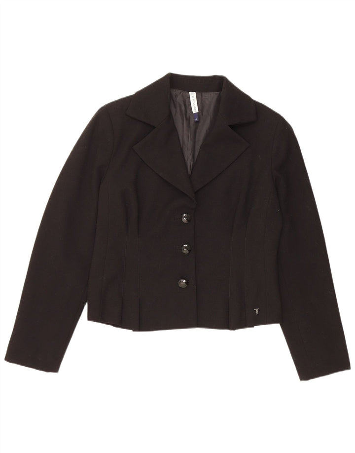 Giacca Blazer 3 Bottoni Donna Trussardi IT 48 XL Poliestere Nero
