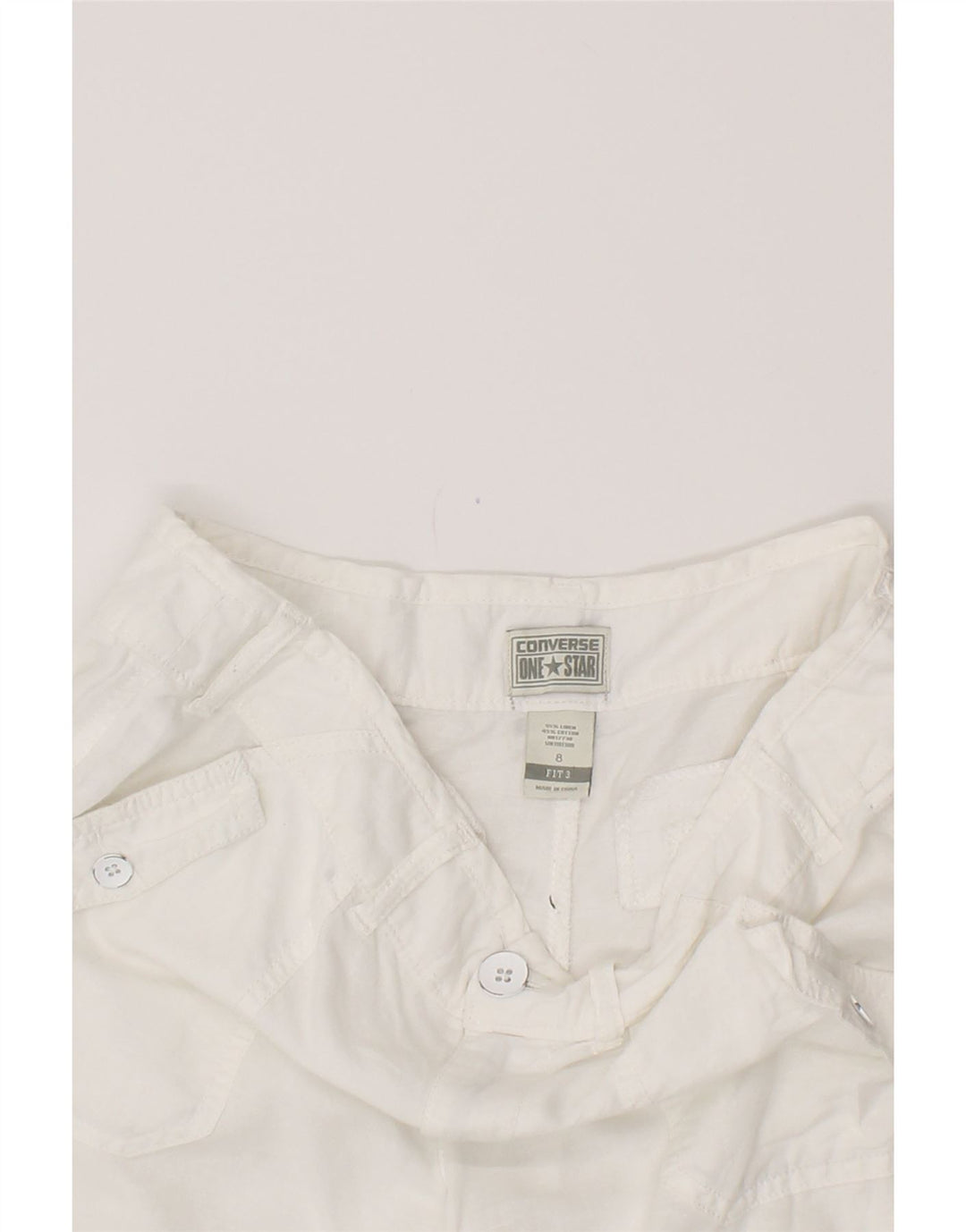 CONVERSE Pantaloncini casual da donna US 8 medi W34 Lino bianco