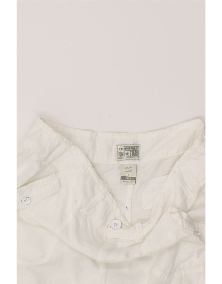 CONVERSE Pantaloncini casual da donna US 8 medi W34 Lino bianco