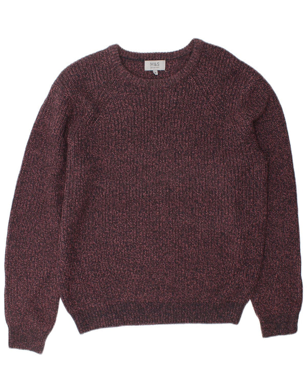 Maglione maglione girocollo da uomo Marks & Spencer XL bordeaux acrilico