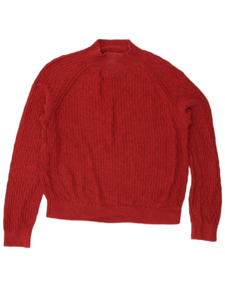 Maglione maglione collo alto da donna vestibilità ampia Fat Face UK 12 rosso medio