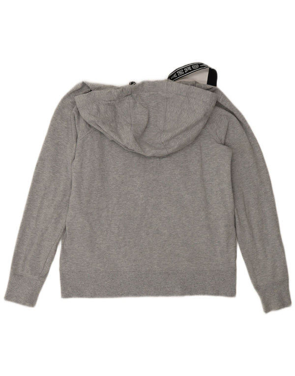 Maglione con cappuccio e zip oversize con grafica da donna Dkny UK 10 piccolo cotone grigio