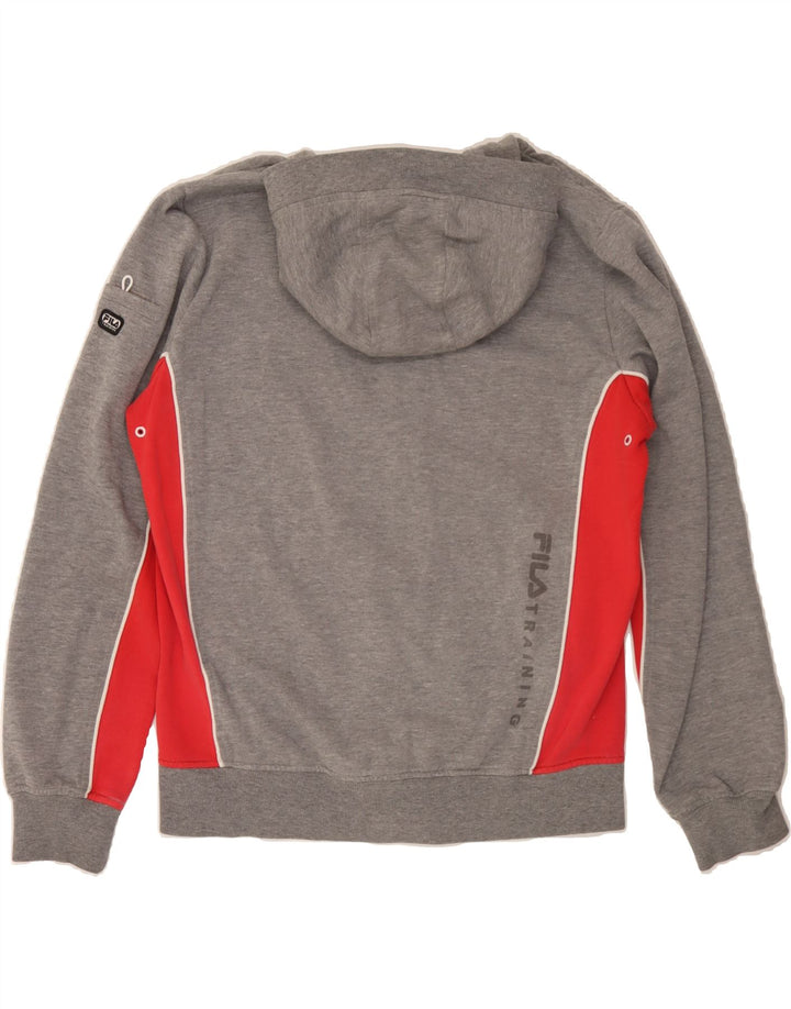 FILA Mens Zip Hoodie Sweater Medium Grey Colourblock Cotton Vintage Fila and Second-Hand Fila from Messina Hembry 