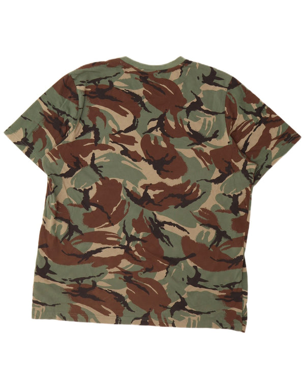 T-shirt grafica da uomo Adidas Top XL in cotone mimetico kaki