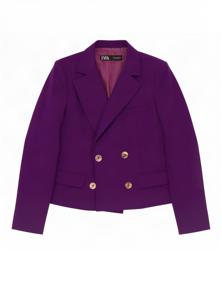 Giacca blazer doppiopetto da donna Zara UK 14 grande viola