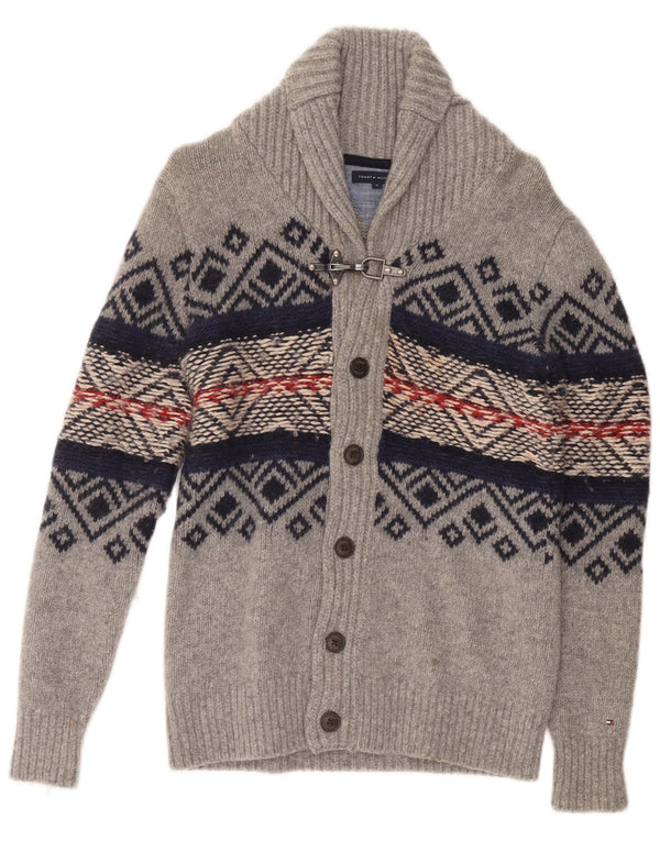 TOMMY HILFIGER Maglione cardigan per ragazzi 15-16 anni Grigio Fair Isle