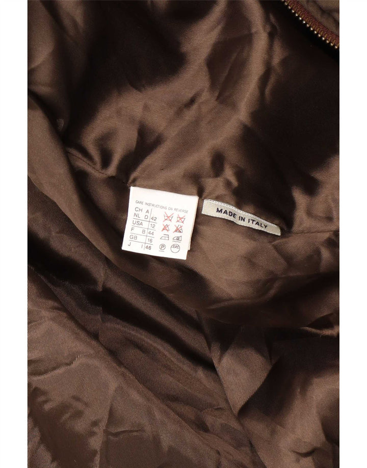 Max & Co. Cappotto imbottito oversize con cappuccio da donna UK 16 Large Marrone Poliestere