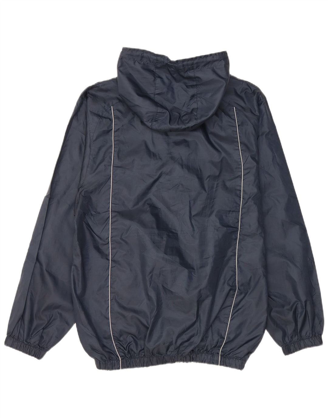 UMBRO Mens Pullover Hooded Rain Jacket UK 36 Small Navy Blue Polyester