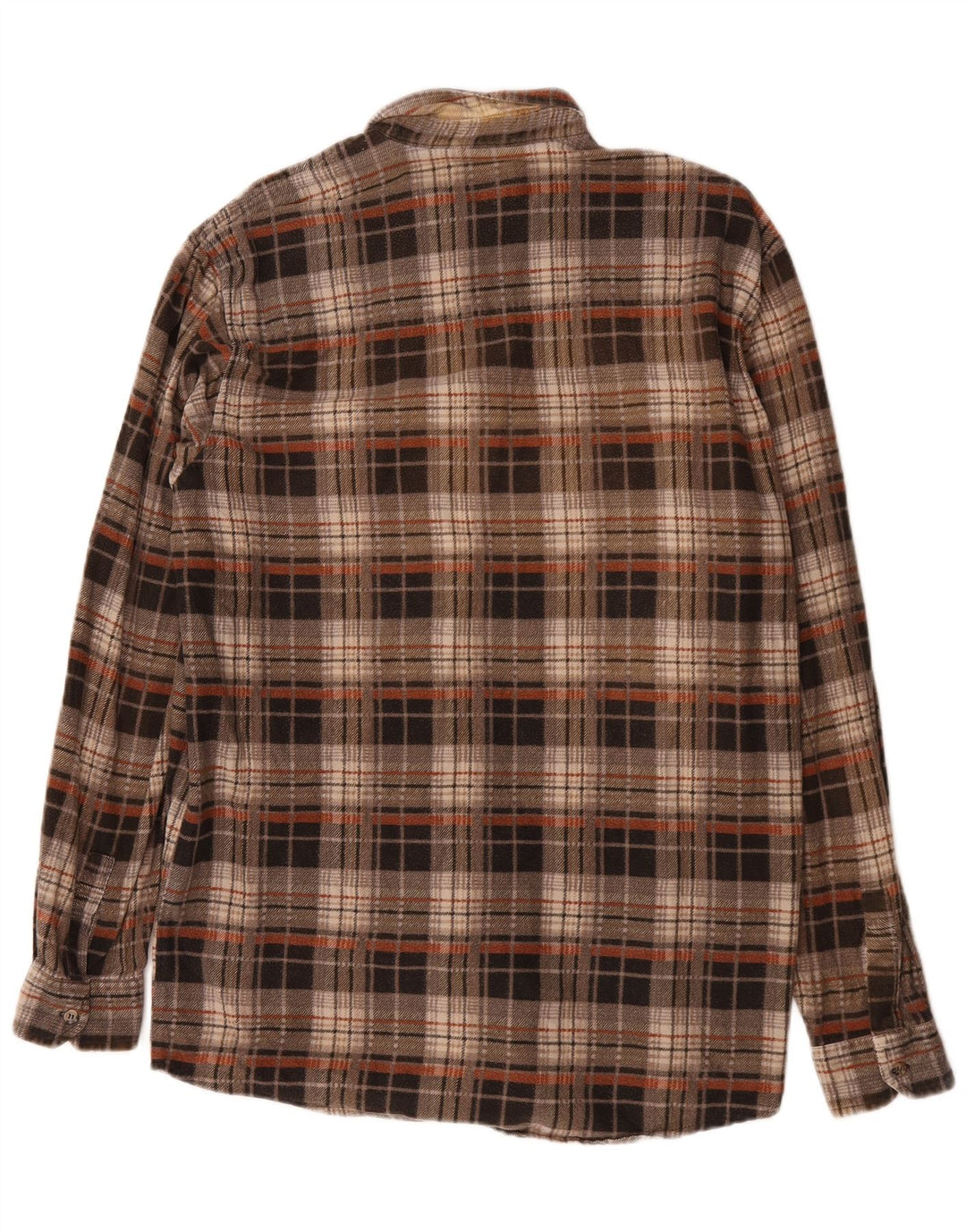 Camicia da uomo in flanella di progetto europeo, cotone a quadri marroni grandi