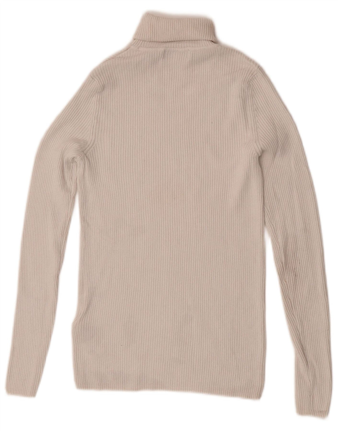 Marks & Spencer Top da donna in maglia con collo alto a maniche lunghe UK 10 piccolo bianco sporco