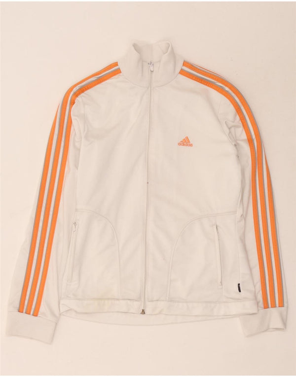 Giacca da tuta da donna Adidas UK 14 poliestere bianco medio