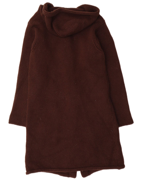 Maglione cardigan con cappuccio oversize da donna Benetton UK 10 piccolo marrone