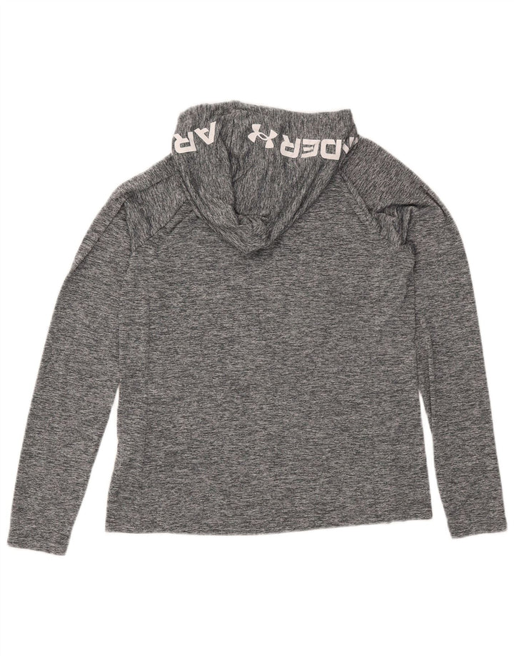 Maglietta grafica da uomo con cappuccio Under Armour a maniche lunghe grigio medio chiazzato