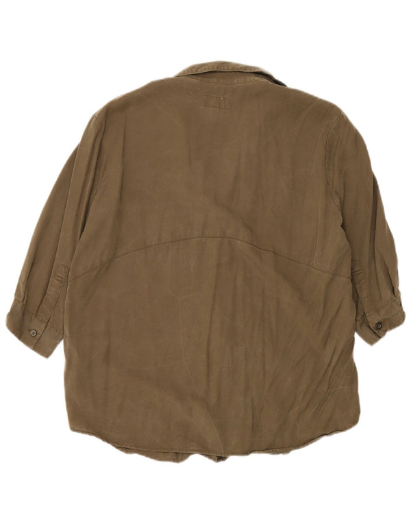 Camicetta oversize da donna Jack Wills con maniche a 3/4 UK 4 XS Khaki Lyocell
