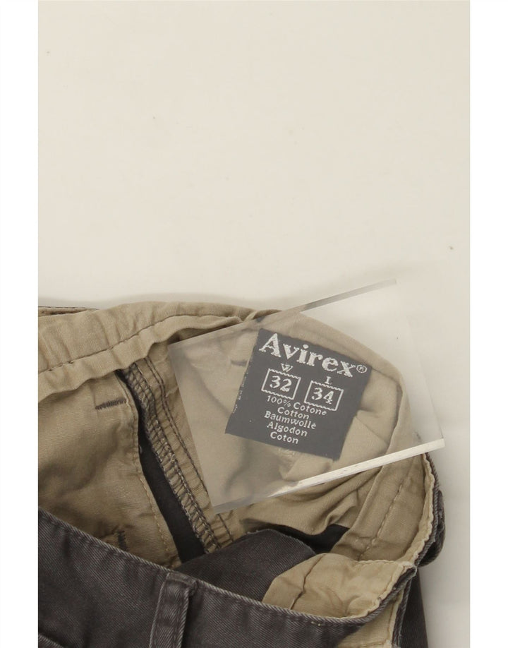 Pantaloni chino dritti da uomo AVIREX W32 L29 cotone grigio