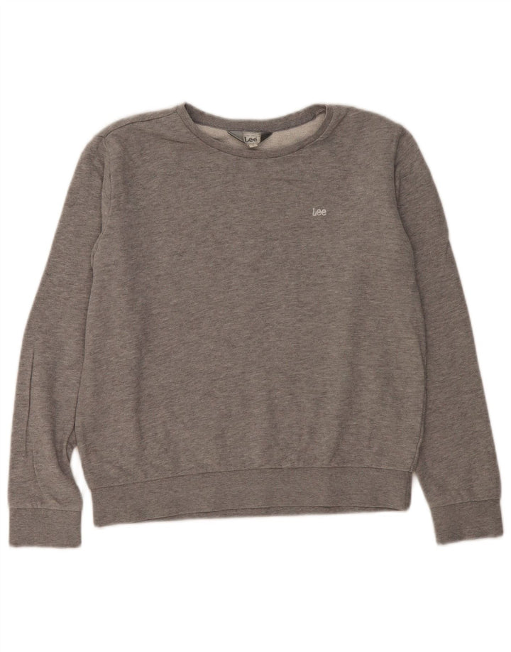 Felpa oversize da donna, vestibilità regolare, Lee, UK 10, piccola, cotone grigio