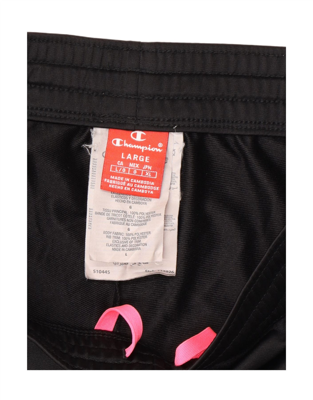 CHAMPION Womens Tracksuit Trousers Joggers UK 14 Large  Black Polyester Vintage Champion and Second-Hand Champion from Messina Hembry 