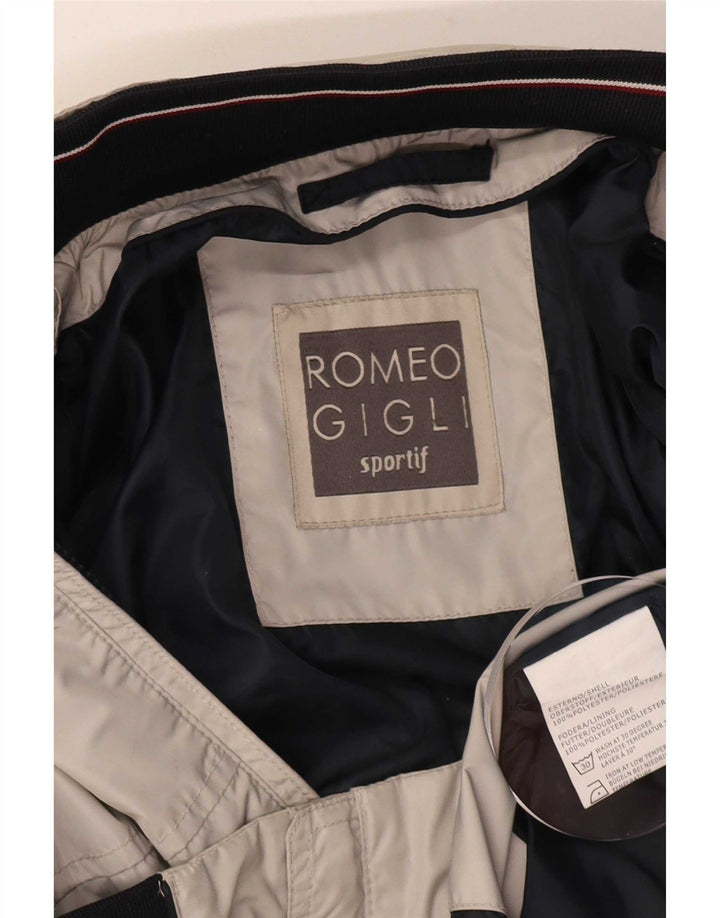 Giacca bomber da uomo Romeo Gigli UK 38 Poliestere color block grigio medio
