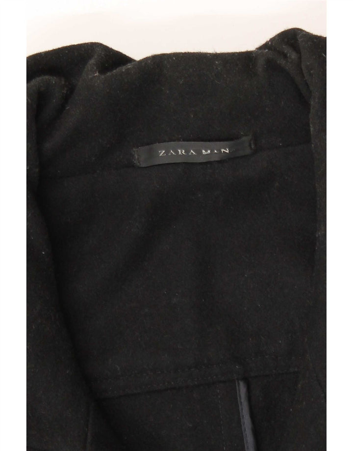 Cappotto da uomo Zara UK 36 piccolo in lana nera