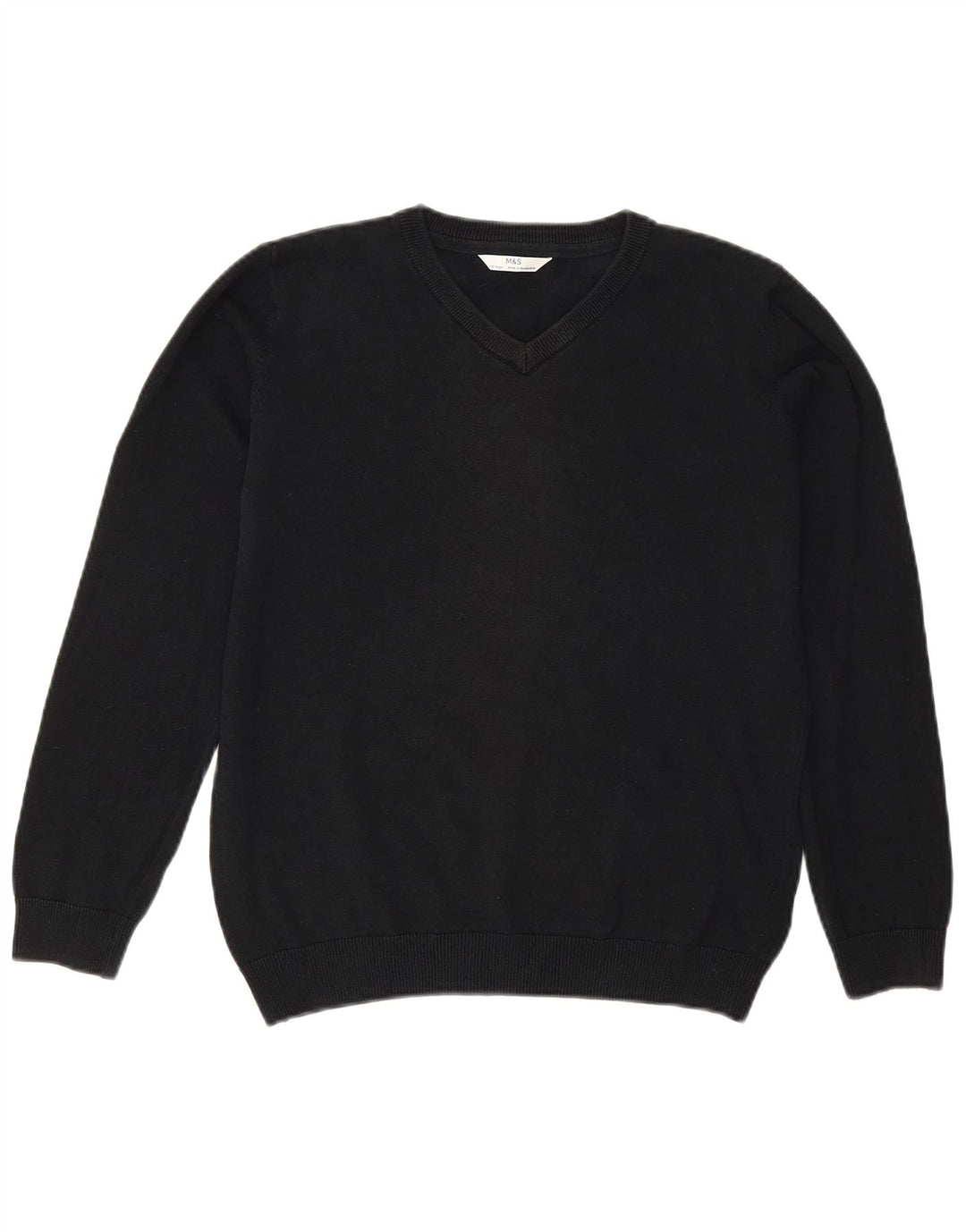 Maglione Marks & Spencer da bambino con scollo a V 13-14 anni in cotone nero
