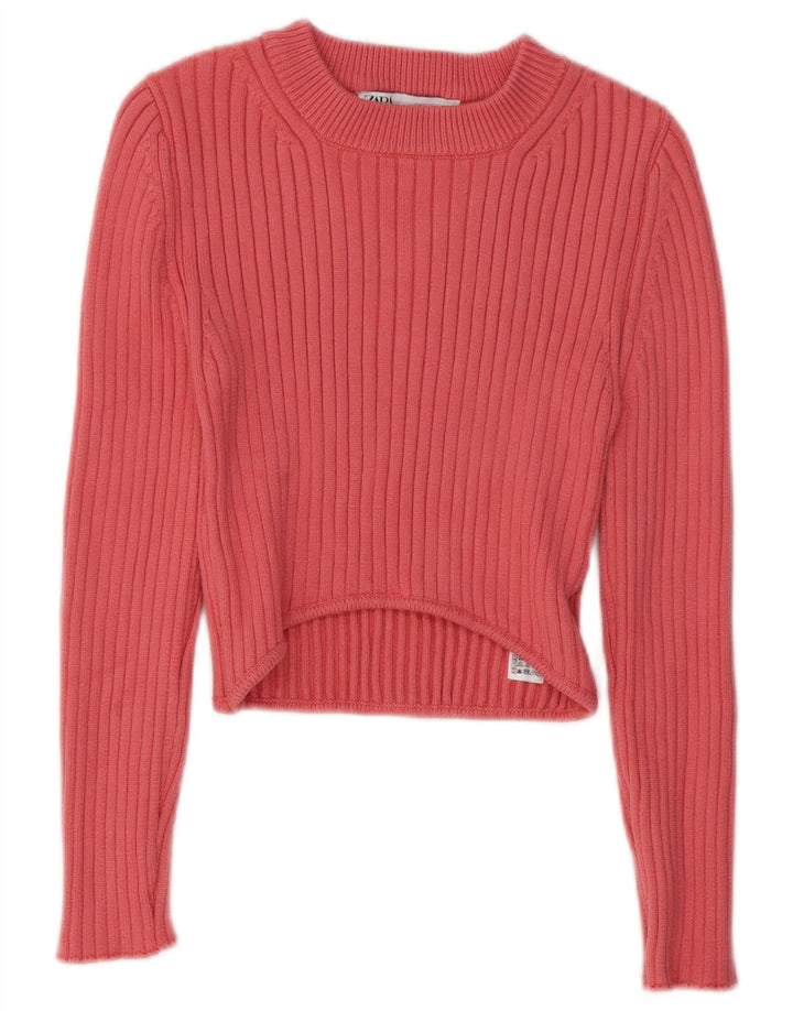 Top Zara da donna a maniche lunghe UK 14 Large rosa in viscosa