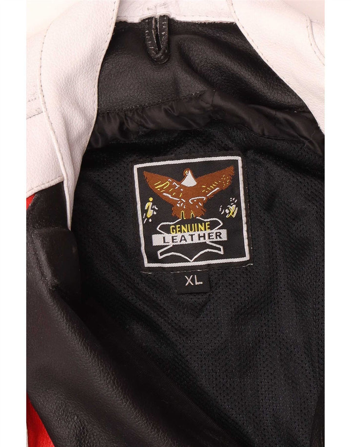 Giacca da pilota in pelle da uomo BMW UK 42 XL multicolore Colourblock