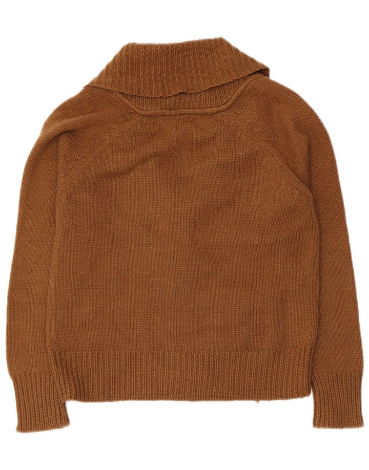 Maglione cardigan corto da donna Zara UK 12 Acrilico marrone medio