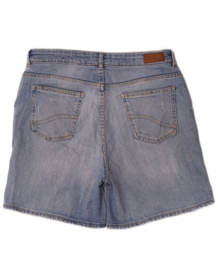 Pantaloncini in denim invecchiato da donna Fat Face UK 12 medio W30 cotone blu