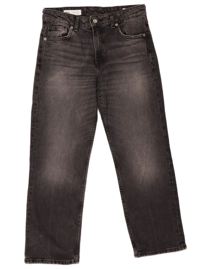 Jeans corti da donna ZARA EU 38 Small W28 L25 cotone grigio