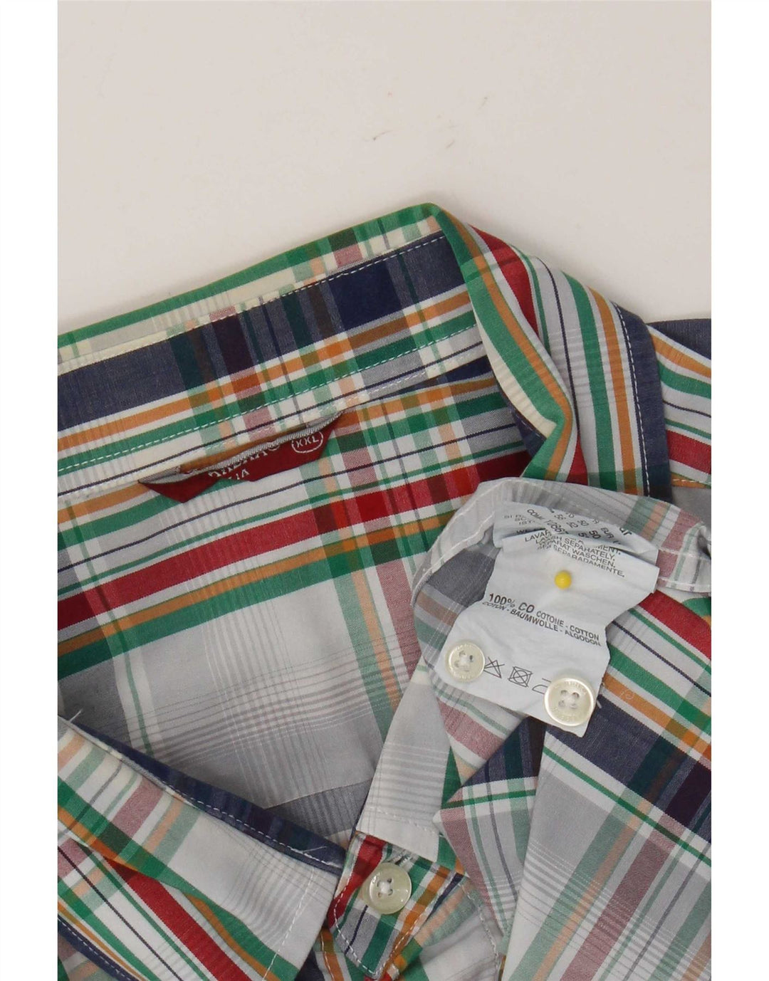 Camicia a maniche corte da uomo Carrera 2XL cotone a quadri bianchi