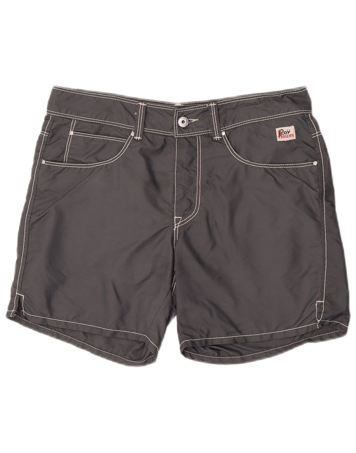 Pantaloncini da bagno da uomo Roy Rogers grigio medio in poliammide