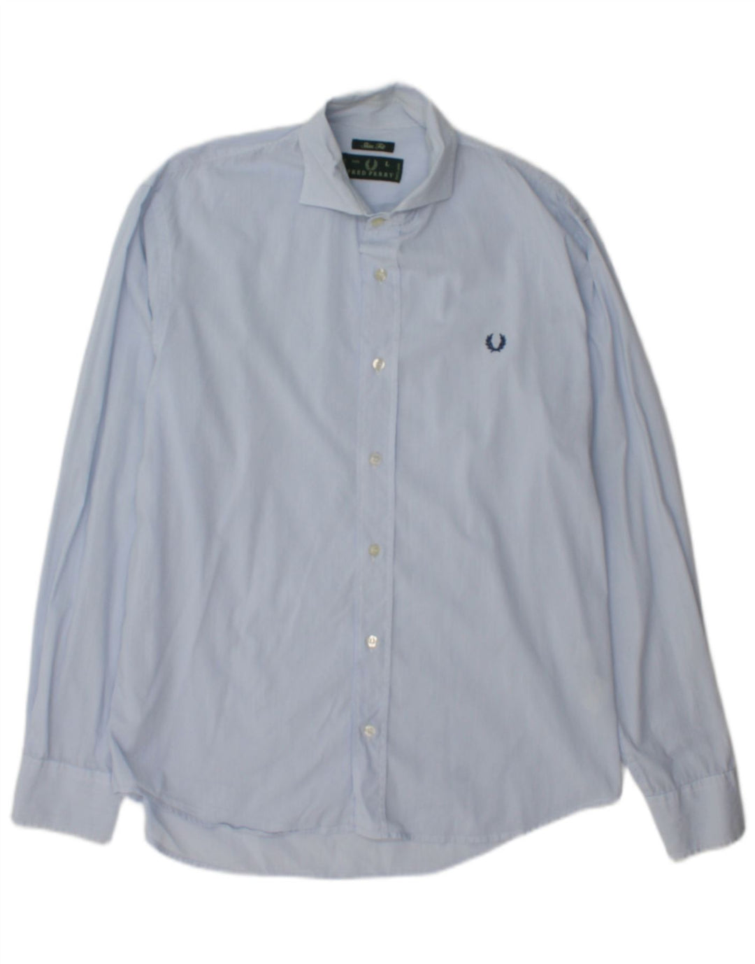 Camicia da uomo slim fit Fred Perry, cotone gessato blu grande
