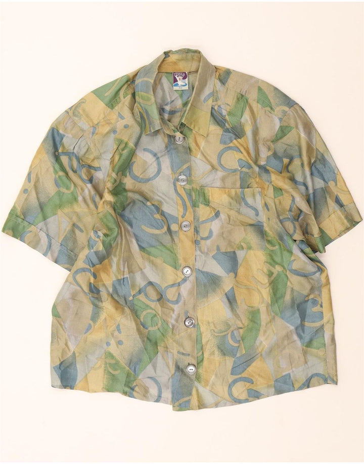 YESSICA Womens Abstract Pattern Shirt Blouse EU 42 Large Multicoloured Vintage Yessica and Second-Hand Yessica from Messina Hembry 