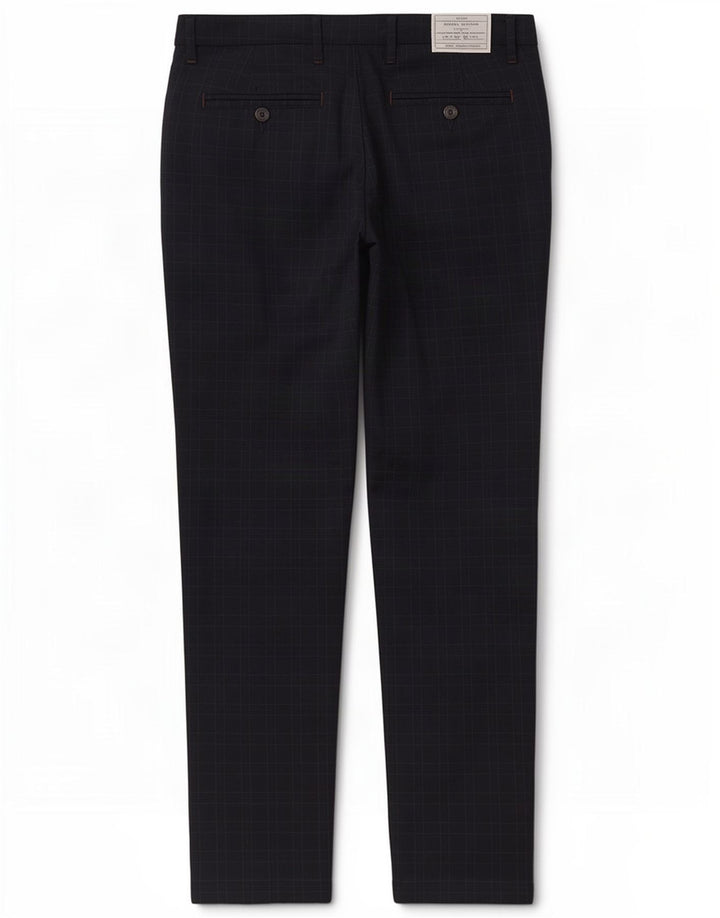 Pantaloni da abito slim da uomo Ted Baker W34 L31 Poliestere a quadri blu navy