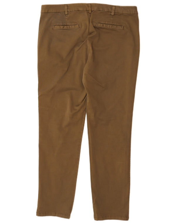 Pantaloni chino slim da donna Benetton UK 14 Large W34 L28 cotone kaki