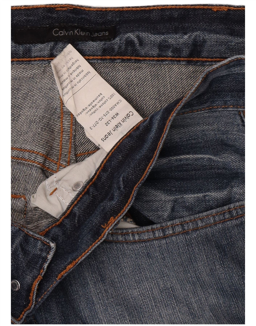 Jeans dritti da uomo Calvin Klein W36 L32 cotone blu