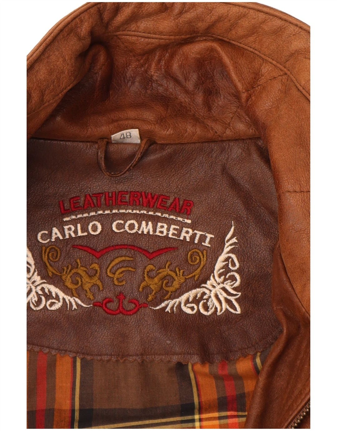 CARLO COMBERTI Giubbotto in Pelle Uomo IT 48 Pelle Marrone Medio