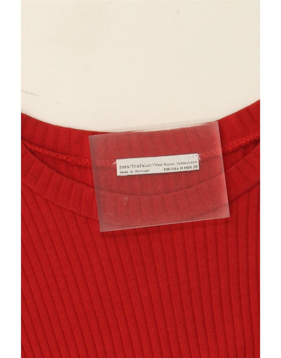 Abito maglione a maniche corte da donna Zara UK 12 rosso medio