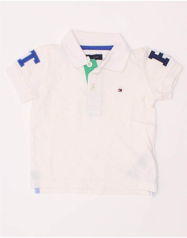 Polo grafica Tommy Hilfiger per neonato 6-9 mesi in cotone bianco