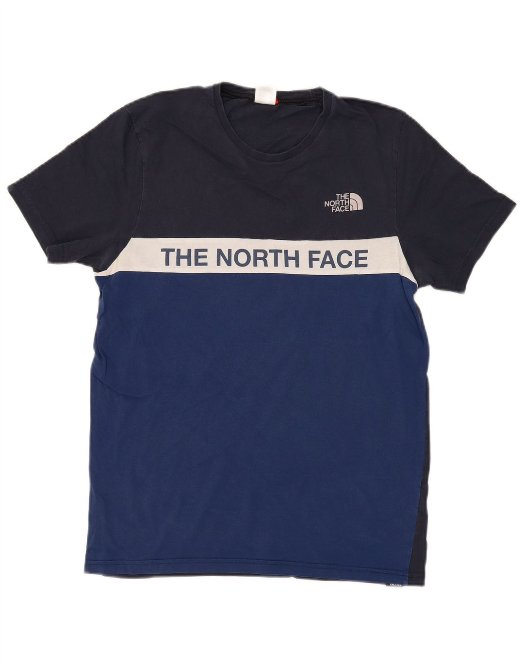 THE NORTH FACE T-shirt grafica da uomo Top piccolo in cotone color block blu